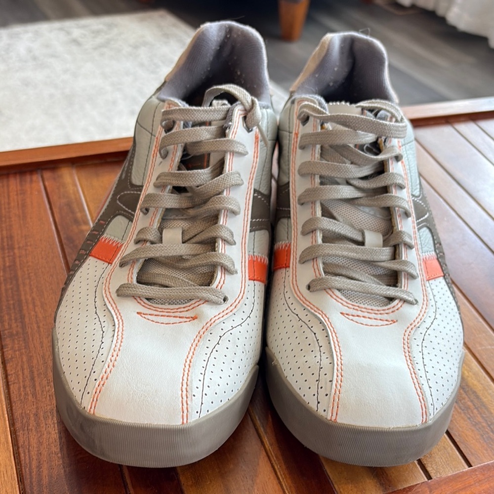 Skechers 1992 Mens Size 11 White/Brown/Orange Five Star Champion Sneakers Shoes